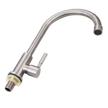 Brushed Nickel 304 Stainless Only 1 Hole Single Handle Cold Water Kitchen Faucet